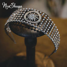 NiuShuya Sparkling Crystal Brides Tiaras Crowns Bridal Headpieces Crystal Wedding Hair Accessories 2024 - buy cheap