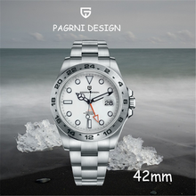 2021 г., PAGANI DESIGN, лучший бренд, деловые часы с указателем GMT 42 мм, нержавеющая сталь 316L, водонепроницаемые наручные часы 100 м, мужские часы 2024 - купить недорого