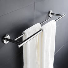 Toalheiro de aço inoxidável, antiferrugem, lavabo de banheiro, haste dupla, rack de toalha, suporte de parede 2024 - compre barato