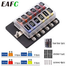 12V 24V Blade Fuse Box Holder 12/6 Ways Modified Fuse Box Terminal Block with LED Warning Light for Car Boat Marine Trike 2024 - buy cheap