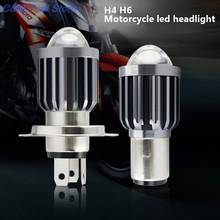 Lâmpadas de farol de motocicleta h4 h6 ba20d, led csp, lente moto 6000lm hi lo scooter, acessórios, luzes de neblina 6000k 12v, 1 peça 2024 - compre barato