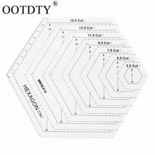 American quilts with feet patchwork quilting ruler Hexagon polygon DIY cutting ruler 2024 - buy cheap