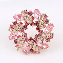 TODOX-broche de flores con diamantes de imitación de cristal para mujer, joyería, broches de boda para vestido de novia, accesorios de ropa 2024 - compra barato