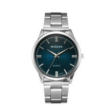 Relógio de pulso analógico quartz para homens, relógio de pulso de cristal aço inoxidável 2024 - compre barato