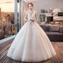 Vestidos De Novia 2020 New Elegant Beading Lace Bride Dress Sexy Deep V-Neck Wedding Dress Long Backless Princess Wedding Gown 2024 - buy cheap