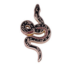 Floral Snake Enamel Pin Celestial Moon Brooch Beautiful Animal Art Accessory 2024 - buy cheap