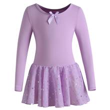 Kids  Glitter Reflective Long Sleeves Sequins Ballet Dancing Ballerina Gymnastics Leotard Girls Tutu Dress Dance Costumes 2024 - buy cheap