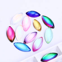 7x15mm Horse Eye Shape Nail Rhinestones K9 Glass Flatback Crystals Strass Glue On Nails Strass Cristal Colorful Mocha Stones 2024 - buy cheap