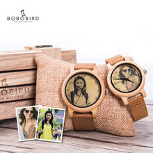 Деревянные часы для пары BOBO BIRD, часы Reloj, мужские часы, циферблат, печать фото, наручные часы на заказ, уникальные часы «сделай сам», подарок 2024 - купить недорого