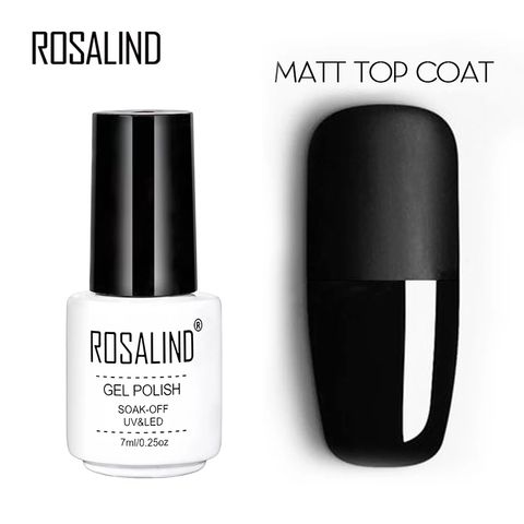 ROSALIND 7ml Matt Top Coat gel Lacquer Long-lasting Soak-off UV LED Gel color Manicure polish for Nail Art gel varnish 2022 - buy cheap
