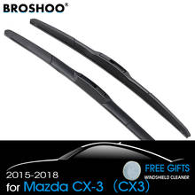 BROSHOO Auto Natural Rubber Wipers Blade For Mazda CX 3 CX3 22"&18",Fit Standard Hook Arms 2015 2016 2017 2018 Car Styling 2024 - buy cheap