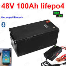 ГТК 48v 100AH lifepo4 литиевая аккумуляторы с bluetooth APP для 3000W трехколесный велосипед Инвертор солнечной энергии аккумуляторной батареи самоката + 10A зарядное устройство 2024 - купить недорого