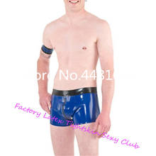 Sexy Latex Rubber Men Box Panties Unique Sheath Shorts Underwear Club Wear sex panties with Crotch Zip 2024 - buy cheap