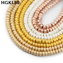 HGKLBB Natural Matte Stone Gold Silvers Cylinder Hematite 3.5mm 185pcs Flat Round loose Beads For Jewelry Making Diy Bracelets 2024 - buy cheap
