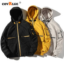 Covrlge jaqueta masculina casual, jaqueta folgada com capuz, tendência de rua, outono, mwj199 2024 - compre barato