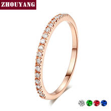 Обручальное кольцо для женщин мужчин лаконичное классическое многоцветное мини кубическое циркониевое розовое золото цвет модные ювелирные изделия R132 R133 2024 - купить недорого