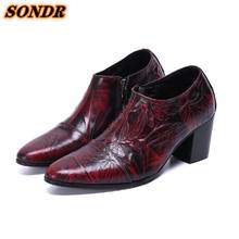 talian Mens Shoes High Heels Snake Skin Genuine Leather Men's Shoes Oxford Pointed Toe Dress Formal Office sapato social 2024 - buy cheap