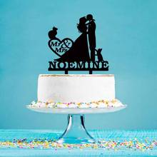 Персонализированный Топпер для свадебного торта, под заказ, с именем Мистер, миссис, для свадебного торта, юбилейной вечеринки, украшение для торта YC009 2024 - купить недорого