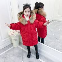 2019 Christmas New Year Winter Thick Jackets For Girls Clothes Cotton Coat Parka Kids Warm Outerwear Fur Hooded Children Clothes 2024 - buy cheap