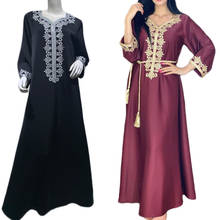 Dubai Muslim Women Abayas Ramadan Islamic Vestido Kaftan Arab Middle East Embroidery Ethnic Style Morocan Eid Mubarak Fashion 2024 - buy cheap