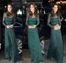 Вечернее кружевное платье Kate Hunter с длинными рукавами, зеленое иллюзионное официальное платье для матери, одежда для выпускного вечера, большие размеры, на заказ 2024 - купить недорого