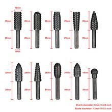 Juego de limas rotativas para carpintería, brocas de corte de carburo de acero al carbono, 6mm, 10 unidades 2024 - compra barato