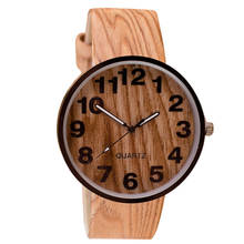 Moda grão de madeira relógio relogio masculino estilo grão de madeira couro quartzo unisex relógio feminino vestido de pulso relógio masculino 2024 - compre barato