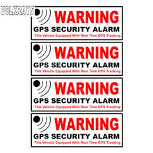 Volkrays 4X Creative Car Sticker Warning Gps Security Alarm Warning Mark Accessories Reflective Decal for Mazda Peugeot,3cm*10cm 2024 - buy cheap