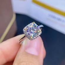 2020 new  crackling moissanite gem ring  925 sterling silver shiny better than diamond engagement ring  for wedding square style 2024 - buy cheap