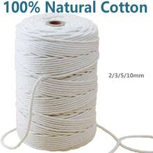 3mm 4mm 5mm 6mm Macrame Rope Twisted String Cotton Cord For Handmade Natural Beige Rope DIY Home Wedding Accessories Gift 2024 - buy cheap
