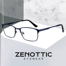 ZENOTTIC-gafas ópticas cuadradas de aleación para hombre, lentes graduadas para miopía, clásicas, coreanas, de Metal 2024 - compra barato