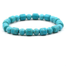 2019 New Fashion Elastic Beads Bangle Bracelet  Natural Charm Blue Pine Stone Beads Simple Jewelry for Women Men Classic Gift 2024 - buy cheap