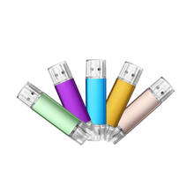 Custom LOGO Metal Multicolor OTG USB Flash Drive Pen Drive 4gb 8gb 16gb 32gb 64gb Pendrive USB2.0 Stick for Smart Phone/PC Gifts 2024 - buy cheap
