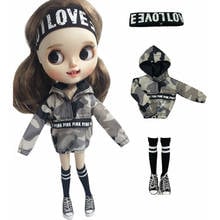 Doll’s Blyth Clothes Cool Long Sleeve Wind Hoodies for OB24,azone,1/6bjd,Blyth Pants for 1/6 Doll Accessories 2024 - buy cheap