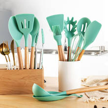 Silicone kitchen utensilios de cocina accessories tools cookware set cooking spoon espatula gadget menaje spatula wooden kichen 2024 - buy cheap