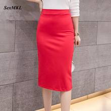 Женская юбка, Новое поступление 2020, модная летняя женская юбка, черная юбка-карандаш с высокой талией, красная офисная юбка 2024 - купить недорого