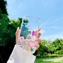 Korean Style Float Blocks Phone Case For iPhone 12 11 Pro Max XR XS Max 7 8 Plus SE 2020 Dynamic Flower Transparent Back Cover 2024 - buy cheap