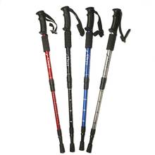 Four Sections Foldable Hiking Poles Outdoor Camping Walking Stick Telescopic Aluminum  For Trekking Self-Defense New Accessories 2024 - buy cheap