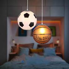 Luces colgantes simples modernas, lámpara colgante creativa de baloncesto, fútbol, dormitorio, pasillo, estrella de arte para niños, lámpara Industrial 2024 - compra barato