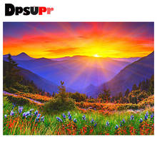 Dpsupr Square/Round 5D Diy Diamond Painting Cross Stitch "Flower Sun Scenery" Diamond 3D Embroidery Mosaic Home Decor Gift F012 2024 - buy cheap