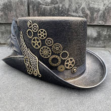Handmade Steampunk Hat Women Men Steampunk Top Hat With Gear Glasses Stage Magic Hat Performance Hat Size 57CM 2024 - buy cheap