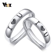 Vnox I love You Wedding Bands Rings for Woman Men Classic Stainless Steel Anel Alliance Anniversary Accessory 2024 - buy cheap