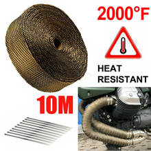 Fita de fibra de vidro para proteção térmica, rolo de 10m x 5cm para escapamento de motocicleta, 1 peça 2024 - compre barato