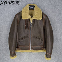 AYUNSUE Men Clothing Sheepskin Genuine Leather Jacket Mens Coat Thick Men's Clothing Retro Classic Clothes Male Jaqueta LXR507 2024 - buy cheap