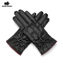 BISON DENIM Women's Gloves Touch Screen Thicken Velvet Windproof Waterproof Mitterns Women's Winter Gloves Fashion guantes S041 2024 - buy cheap