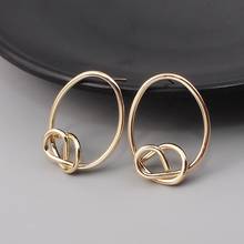 Punk Simple Metal Stud Earrings For Women Gold Color Alloy Knot Earrings Fashion Jewelry Wholesale Accessoires UKEN 2024 - buy cheap