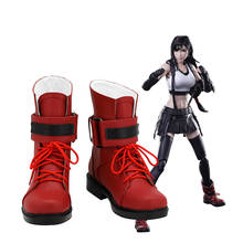 Game Final Fantasy VII Cosplay Tifa Lockhart cosplay Boots Shoes Flat Sole Red Faux Leather Halloween Adult Custom Girl 2024 - buy cheap