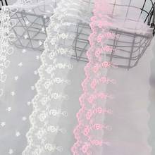 30Yards Lace Trim Edge Embroidery Mesh Tulle Diy White Pink Motif Fabric for Children's Wear Clothing Accessory 2024 - buy cheap