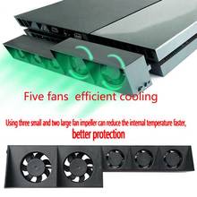 MeterMall для консоли PS4 охлаждающий вентилятор для PS4 USB внешний 5Fan Супер Турбо контроль температуры для консоли Playstation 4 2024 - купить недорого