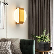 FSS-Lámpara LED de pared para sala de estar y dormitorio, candelabro moderno de lujo de 220V, mesita de noche dorada para luz LED, accesorios de iluminación para interior, nuevo 2024 - compra barato